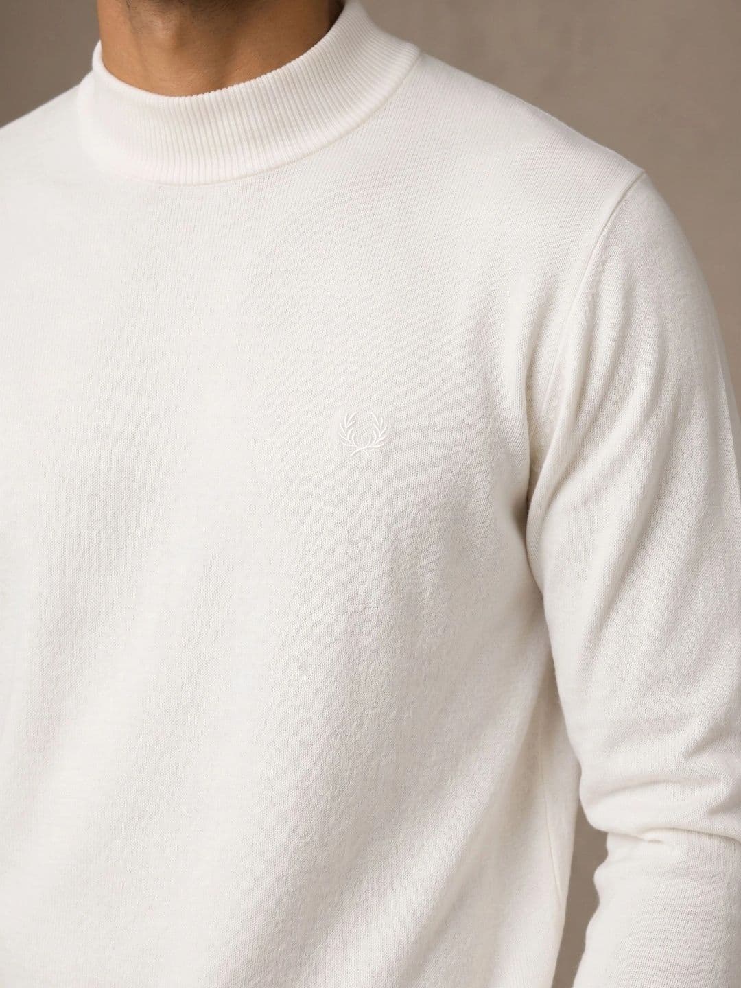 Roadster Men Cotton Solid Mock Collar Long Sleeves Pullover thumbnail 2