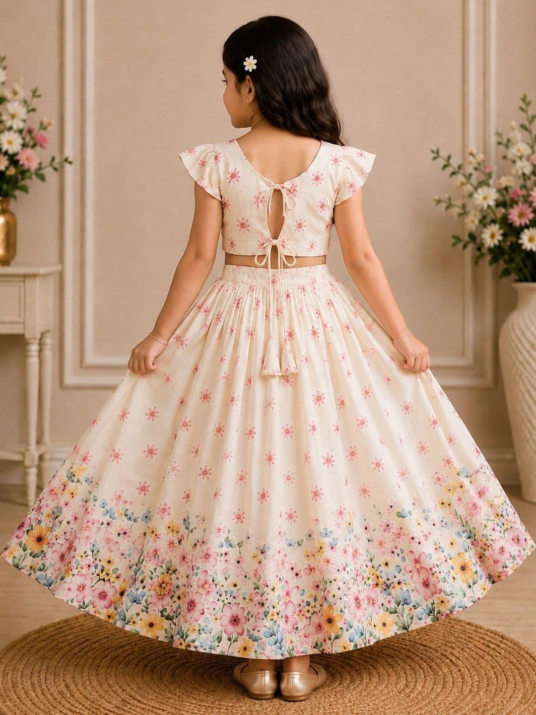 KALINI Girls Printed Ready to Wear Lehenga & thumbnail 3