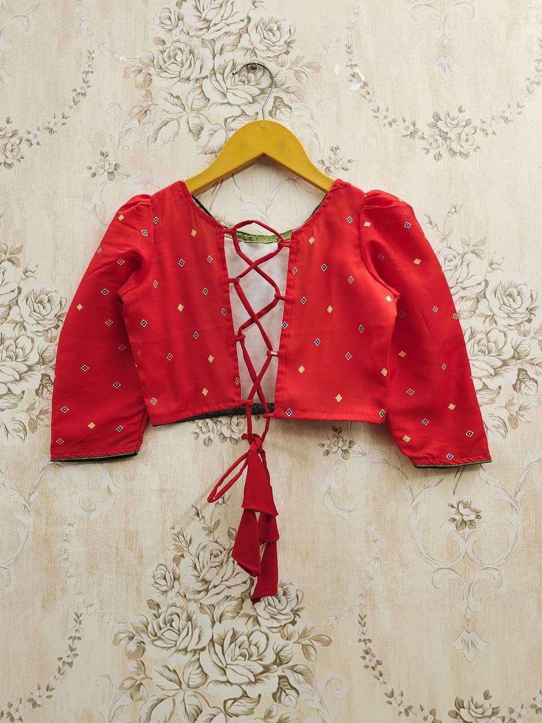 KALINI Girls Embroidered Ikat Ready to Wear Lehenga & thumbnail 4
