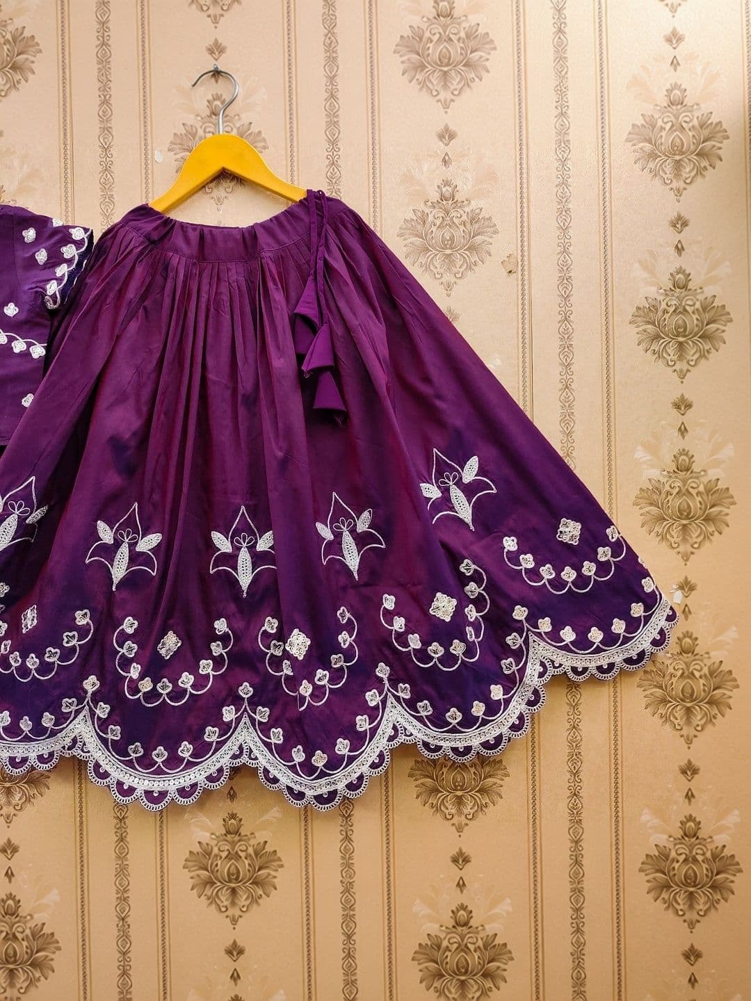 KALINI Girls Embroidered Thread Work Ready to Wear Lehenga & Blouse With Dupatta thumbnail 4