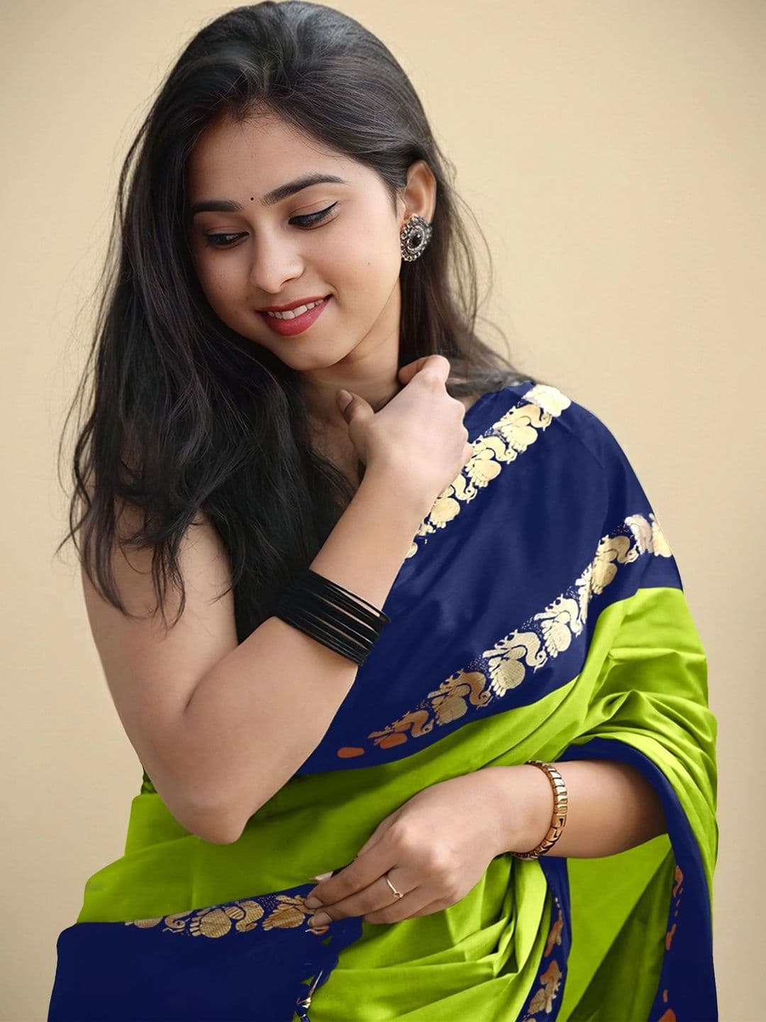 UMANTA Ethnic Motifs Zari Silk Cotton Designer Gadwal Saree thumbnail 2