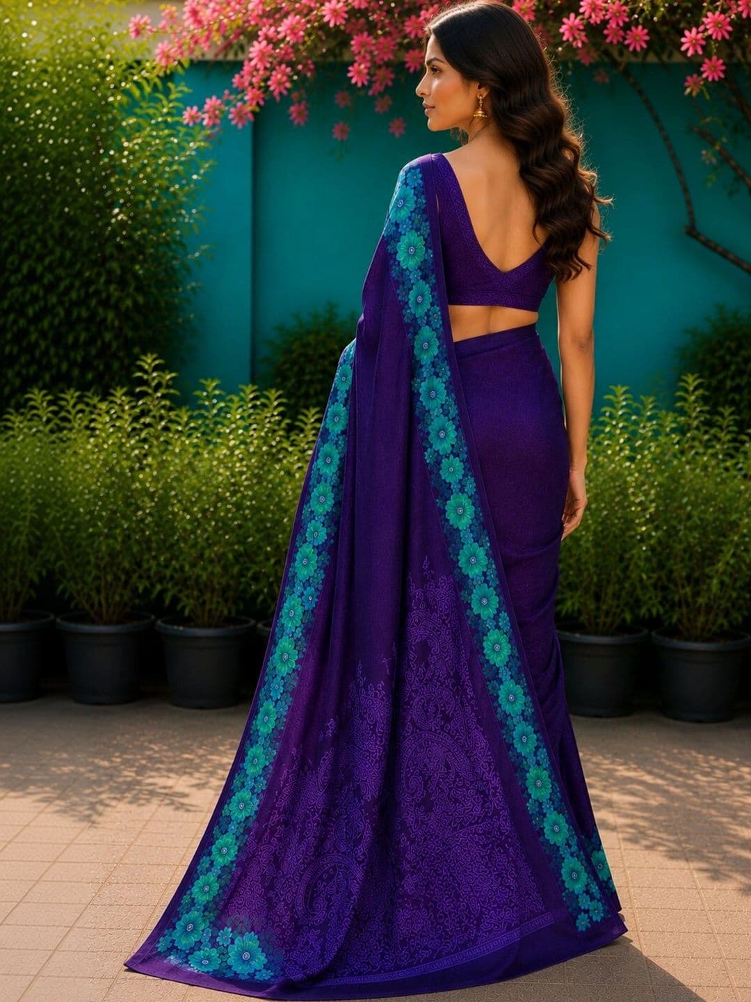 DIVASTRI Floral Art Silk Designer Saree thumbnail 2