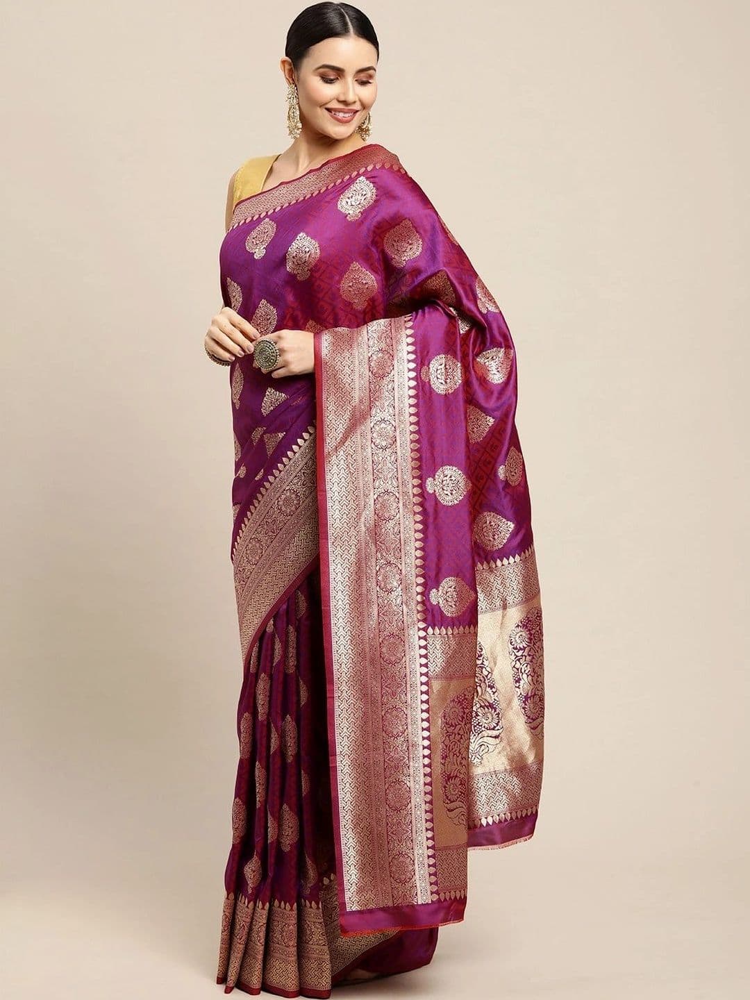 Dhaaga Ghar Woven Design Zari Art Silk Banarasi Saree thumbnail 3