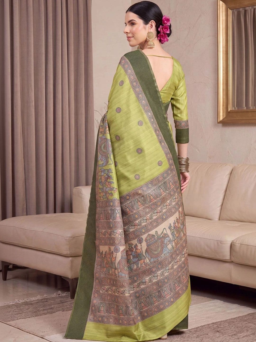 Anouk Warli Silk Blend Designer Tussar Saree thumbnail 2
