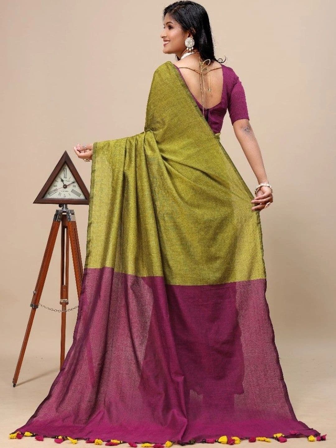 aeriebier Zari Khadi Saree thumbnail 3