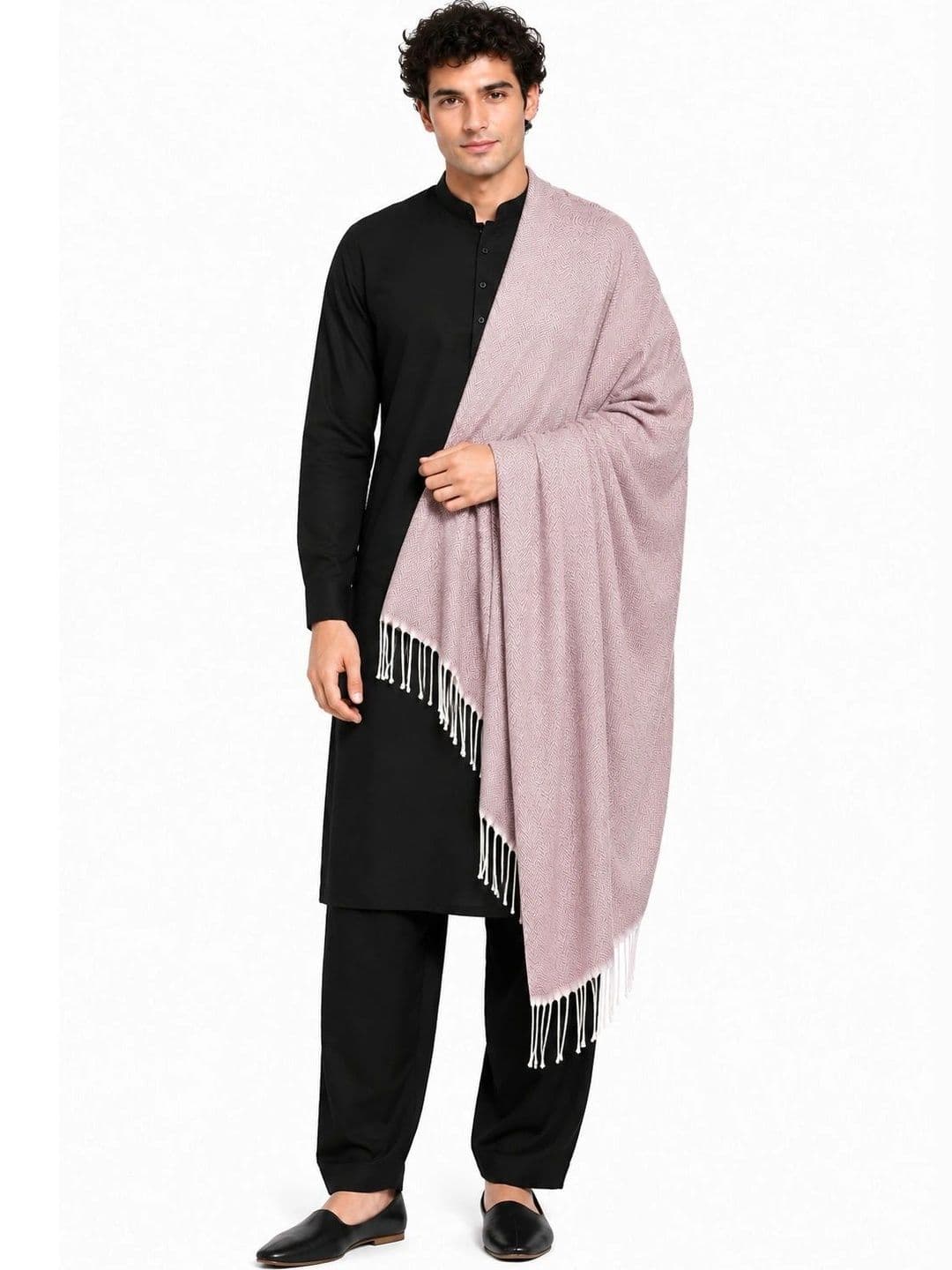 WOOLOASIS Men Woven Design Stole thumbnail 2