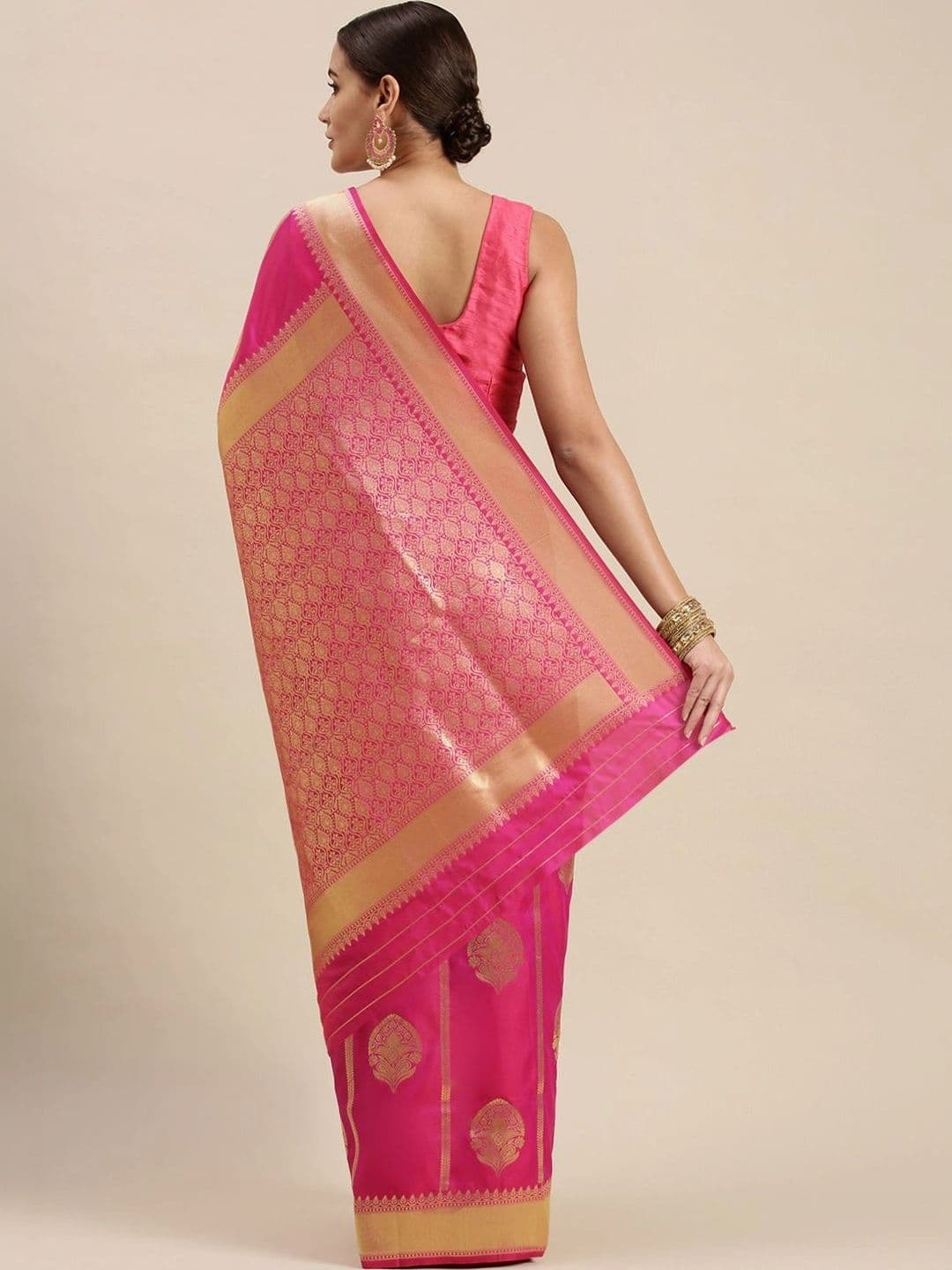 Dhaaga Ghar Women Woven Design Zari Art Silk Banarasi Saree thumbnail 4