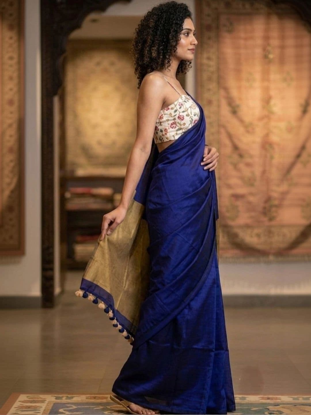 KALINI Pure Cotton Khadi Saree thumbnail 3