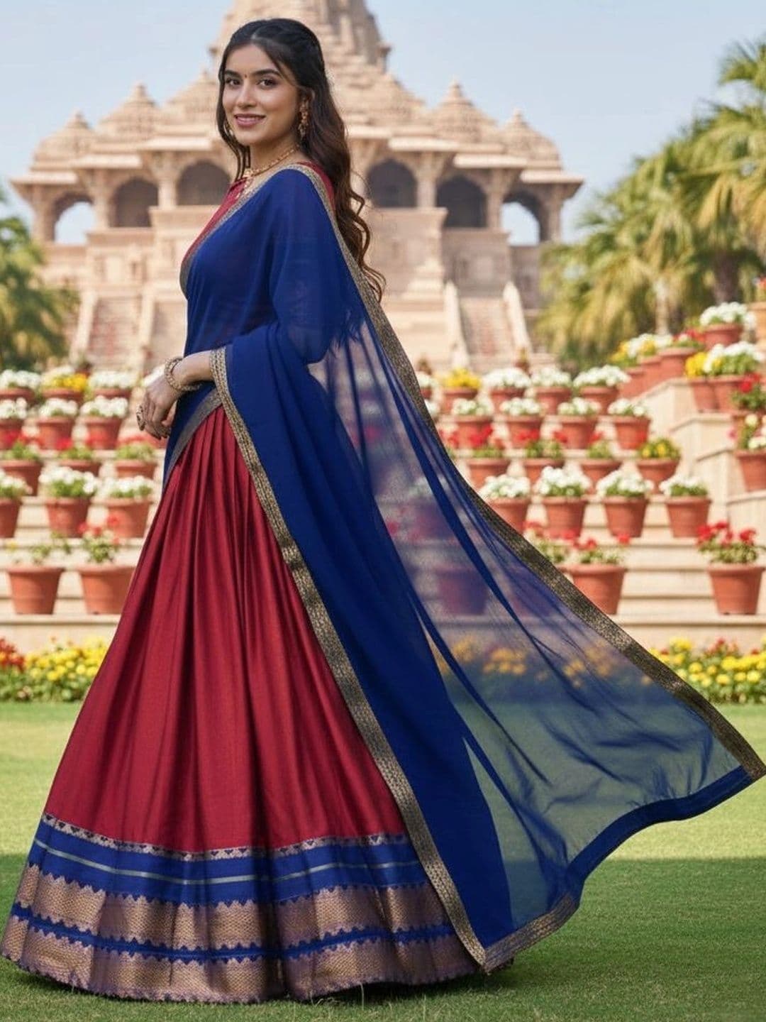 all about you Women Unstitched Lehenga & Blouse With Dupatta thumbnail 5