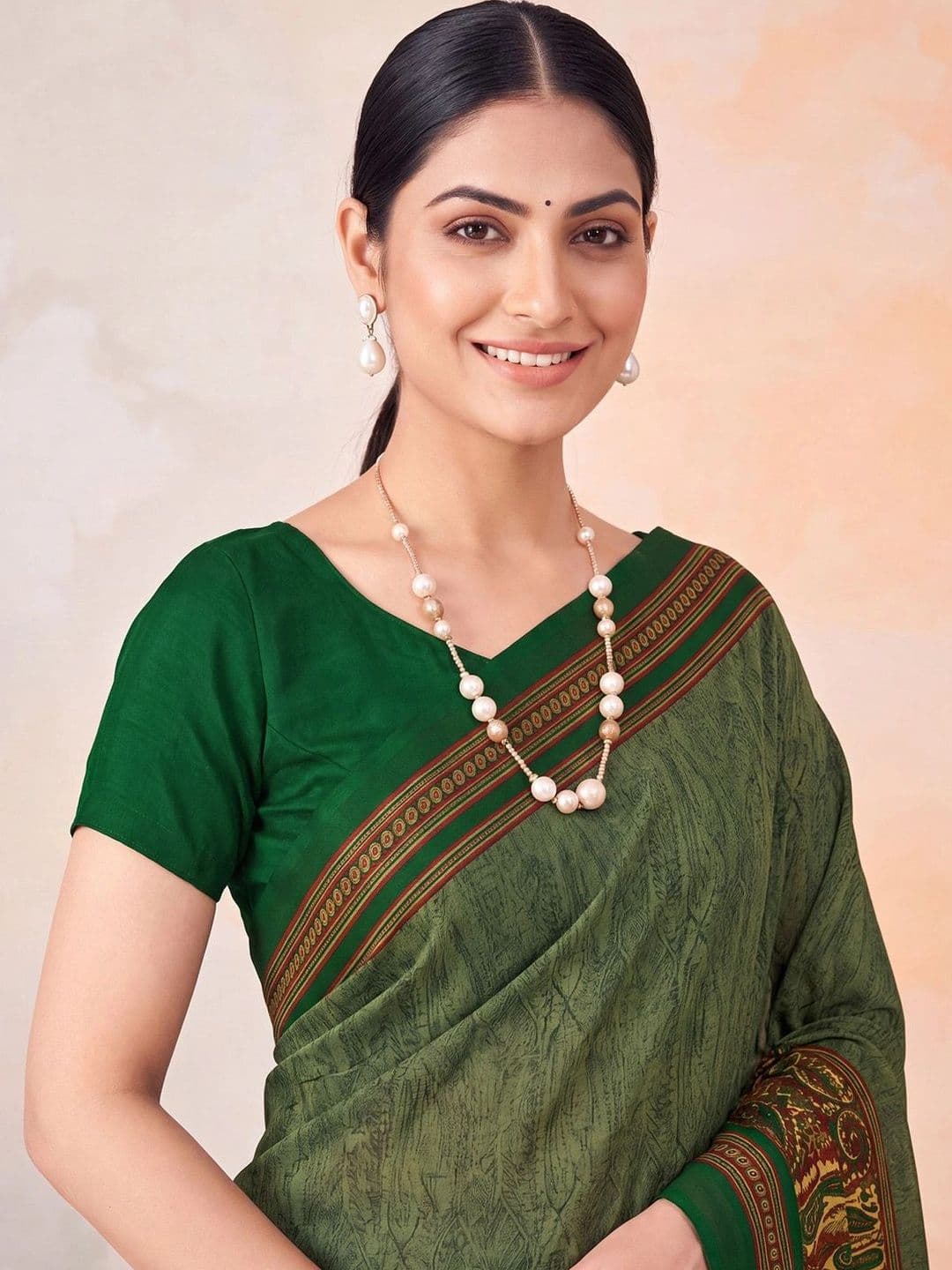 Anouk Paisley Poly Crepe Designer Saree thumbnail 6