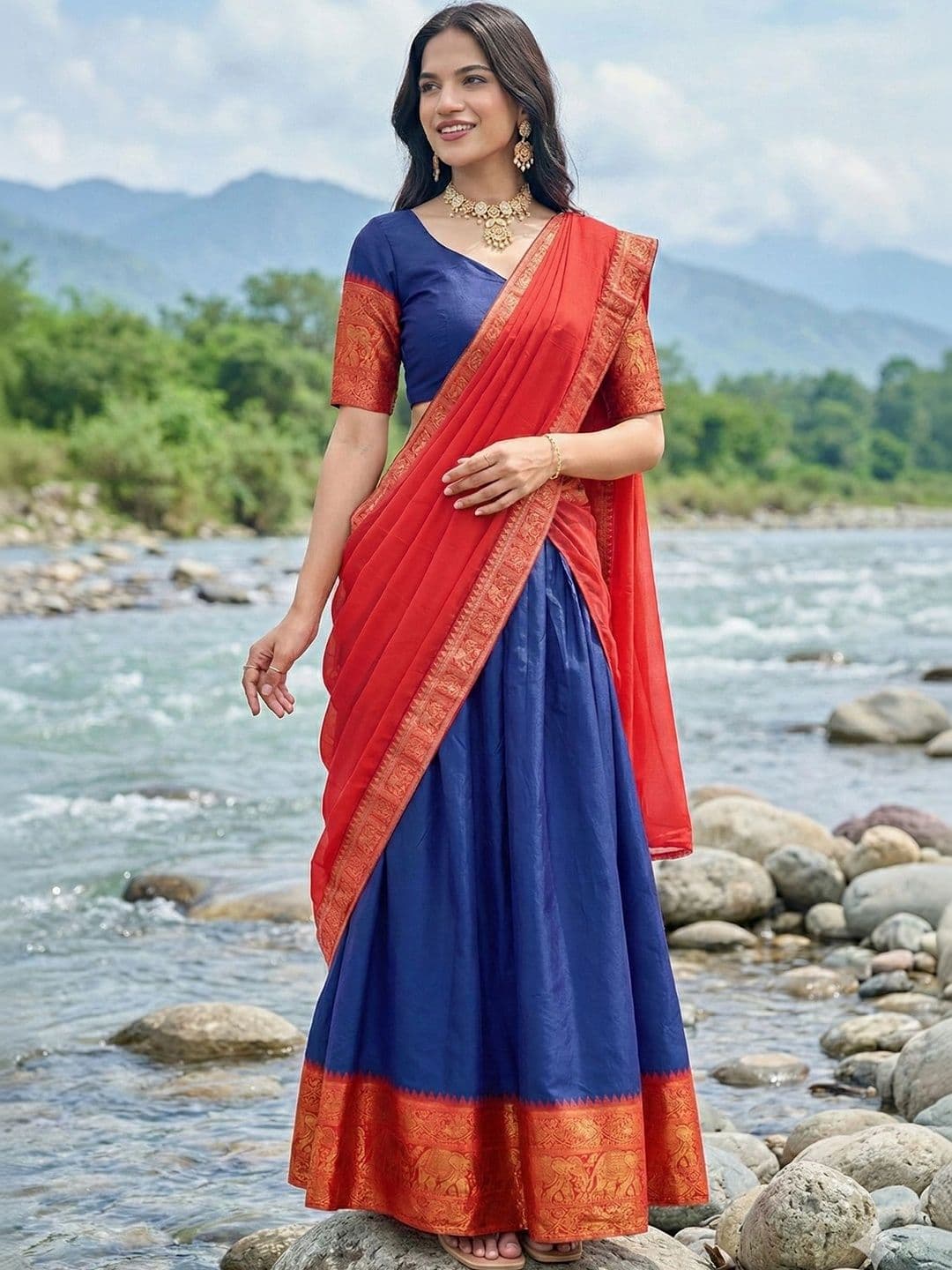 all about you Unstitched Lehenga & Blouse With Dupatta - view 1