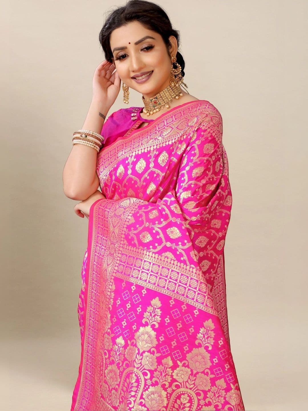 Dhaaga Ghar Woven Design Zari Art Silk Banarasi Saree thumbnail 2
