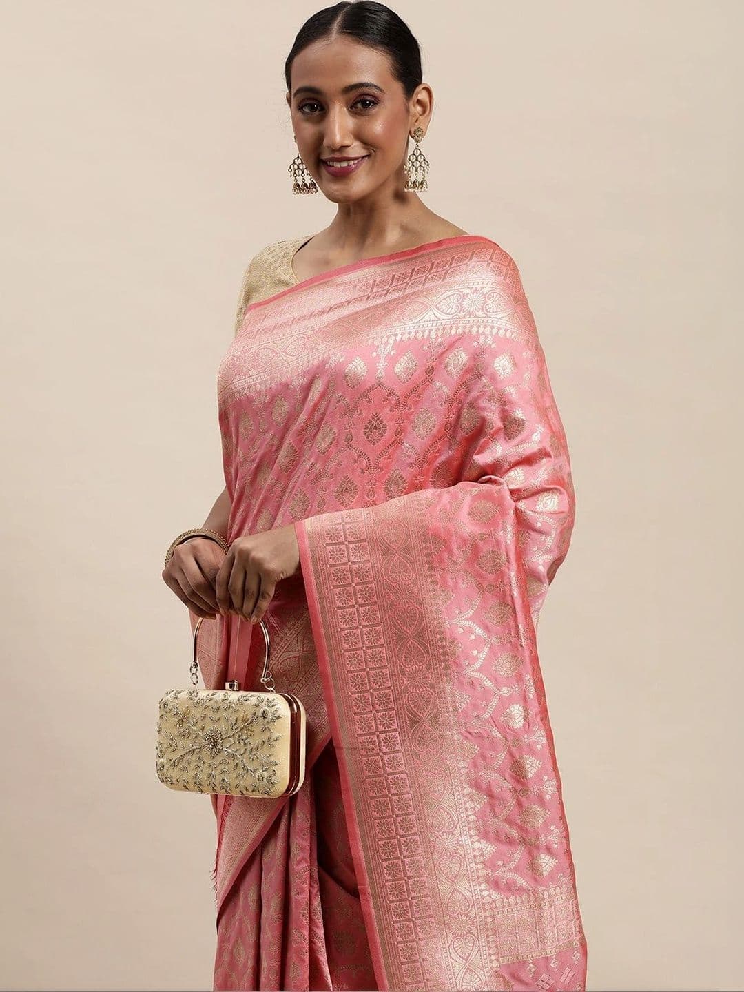 Dhaaga Ghar Women Woven Design Zari Art Silk Banarasi Saree thumbnail 7