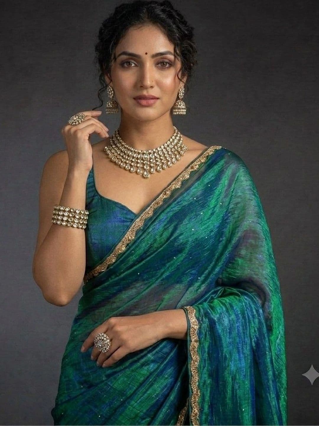 Akshmi Creation Zari Supernet Saree - view 1