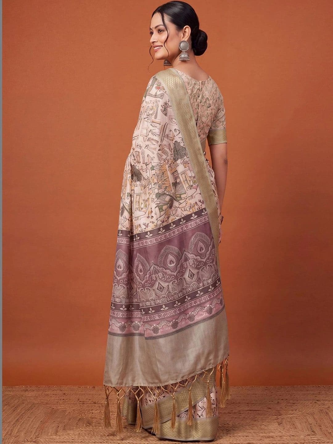 Anouk Warli Silk Blend Designer Saree thumbnail 5