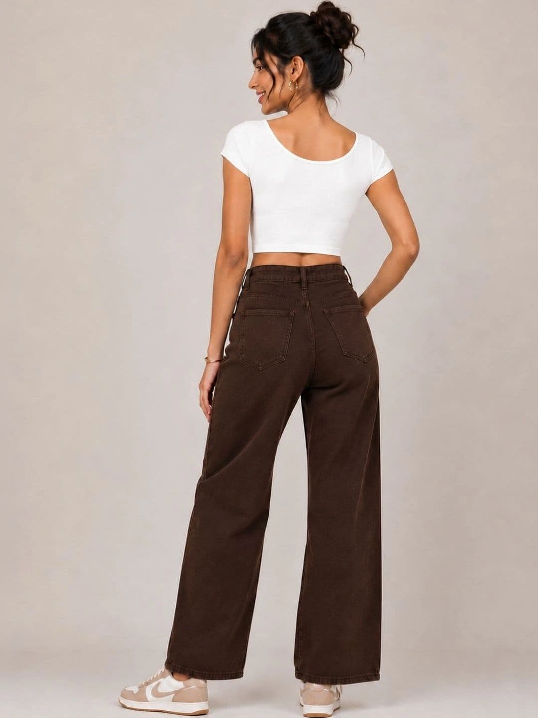 Moda Rapido Women Classic Wide Leg High-Rise Jeans thumbnail 2