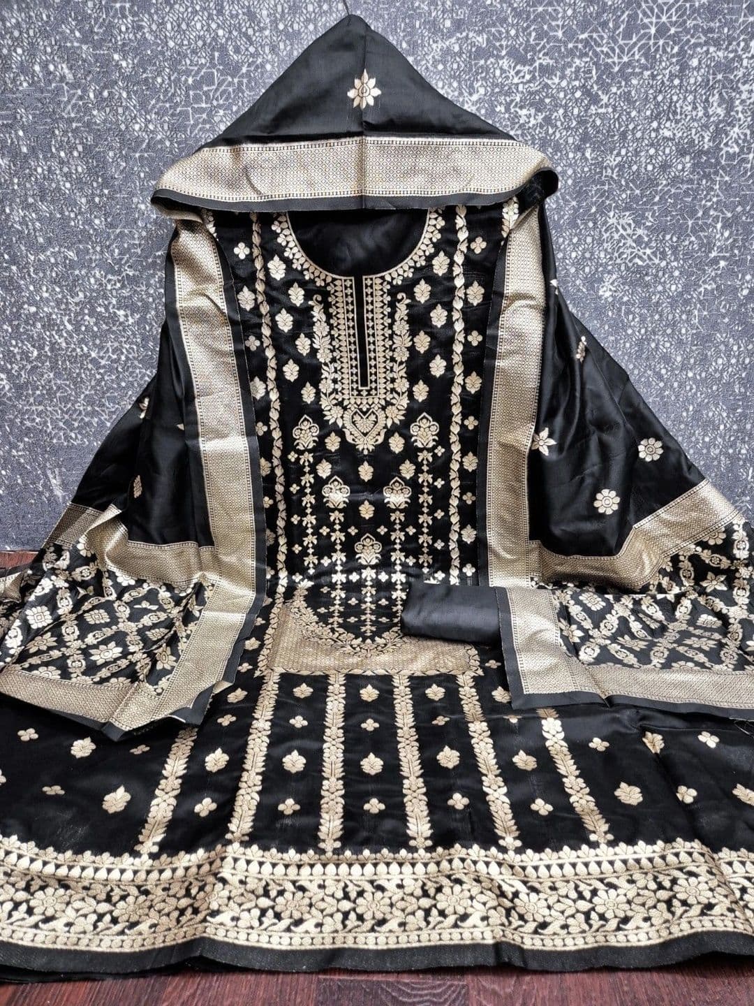 Milvia Art Silk Unstitched Dress Material - view 1