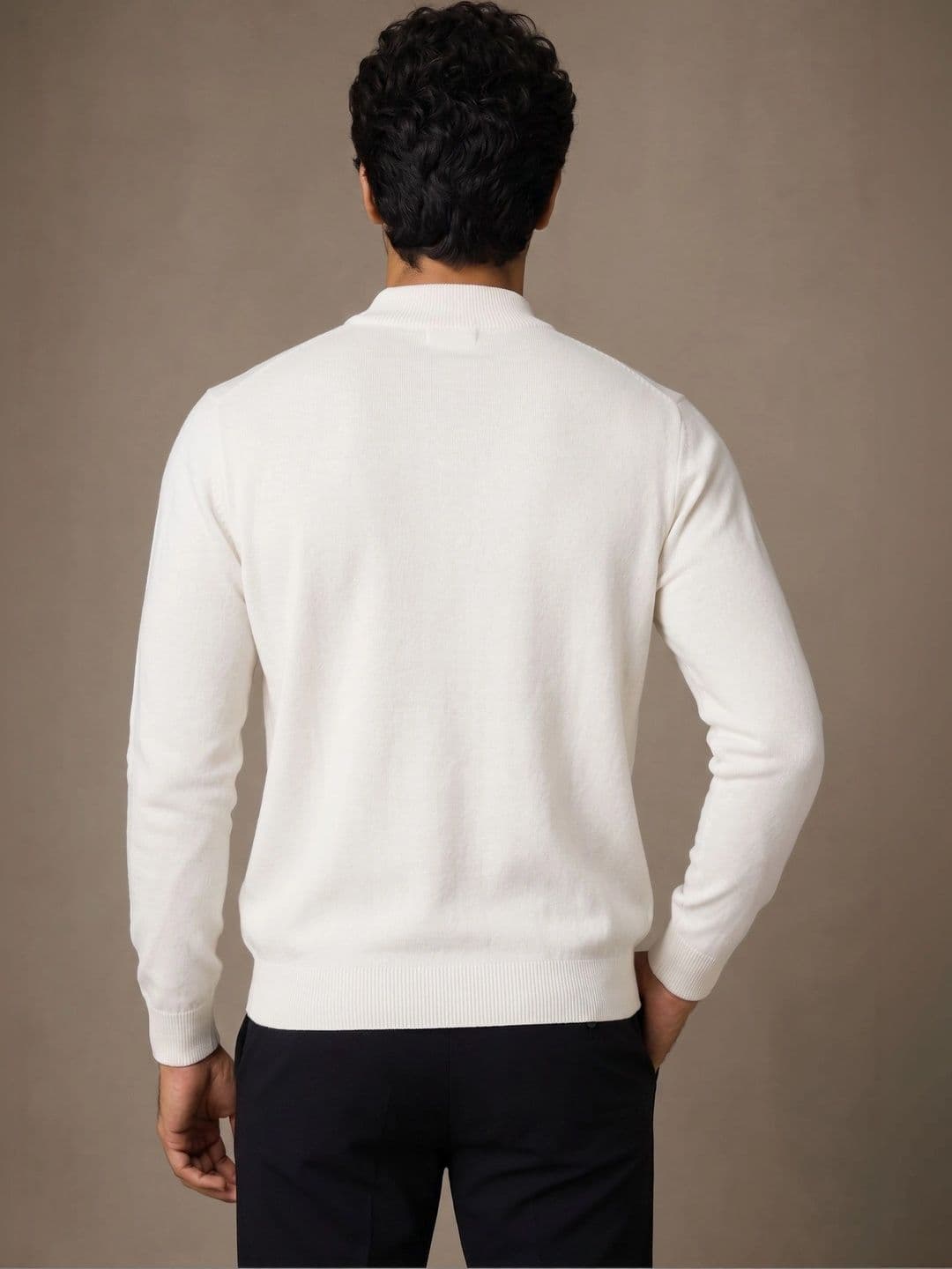 HERE&NOW Men Cotton Regular Fit High-Neck Pullover thumbnail 4