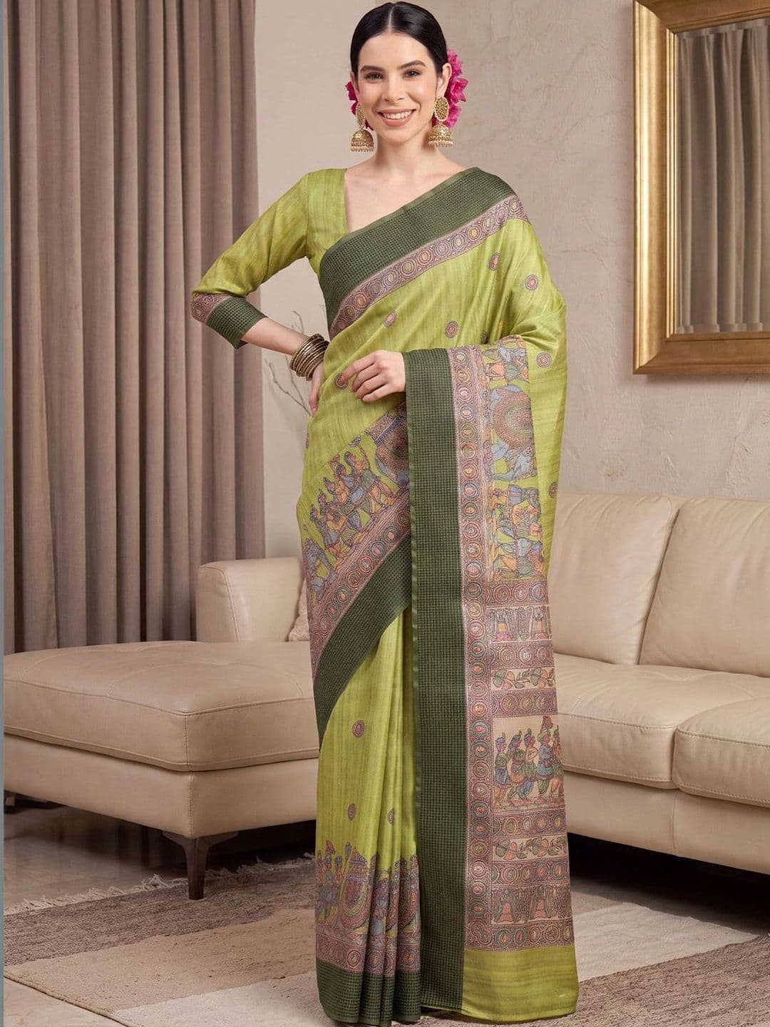 Anouk Warli Silk Blend Designer Tussar Saree - view 1