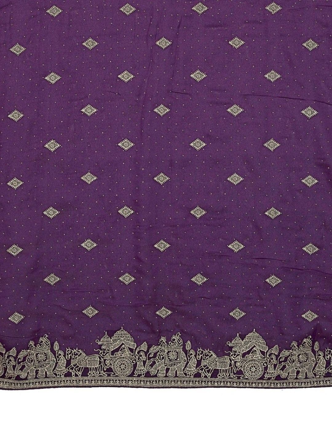 Leelavati Ethnic Motifs Embroidered Pure Georgette Saree thumbnail 2