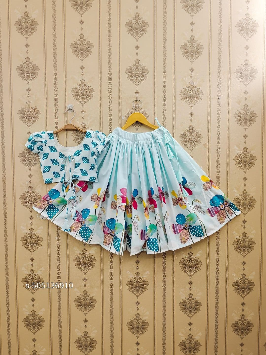 KALINI Girls Printed Ready to Wear Lehenga & thumbnail 2