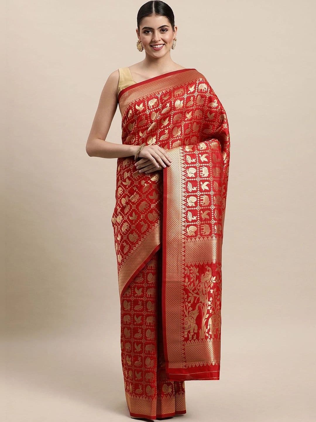 Dhaaga Ghar Woven Design Zari Art Silk Banarasi Saree - view 1