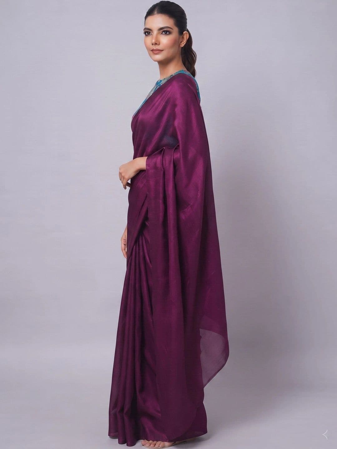TRUSTED RAJVEER Embroidered Satin Saree thumbnail 2