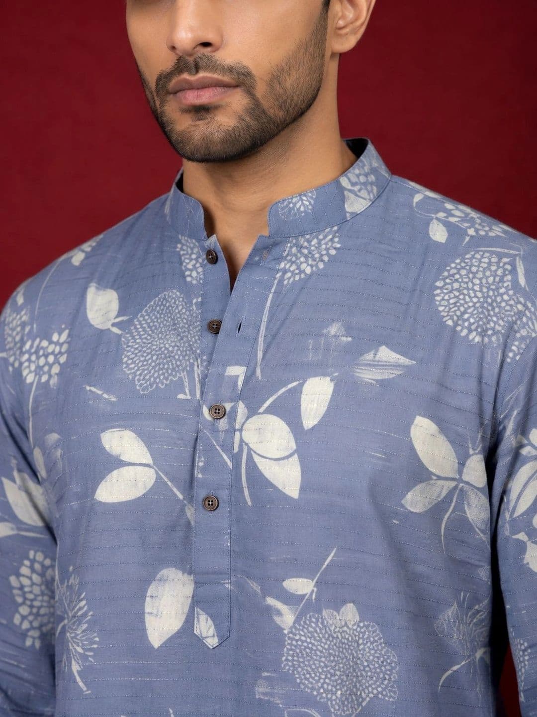 Jompers Men Floral Printed Indie Prints Kurta thumbnail 4