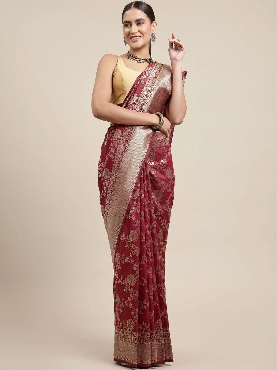 Dhaaga Ghar Woven Design Zari Art Silk Banarasi Saree thumbnail 4