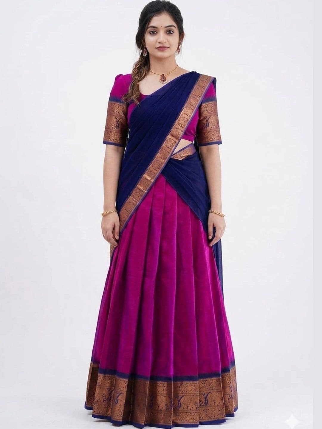 HERE&NOW Unstitched Lehenga & Blouse With Dupatta thumbnail 2