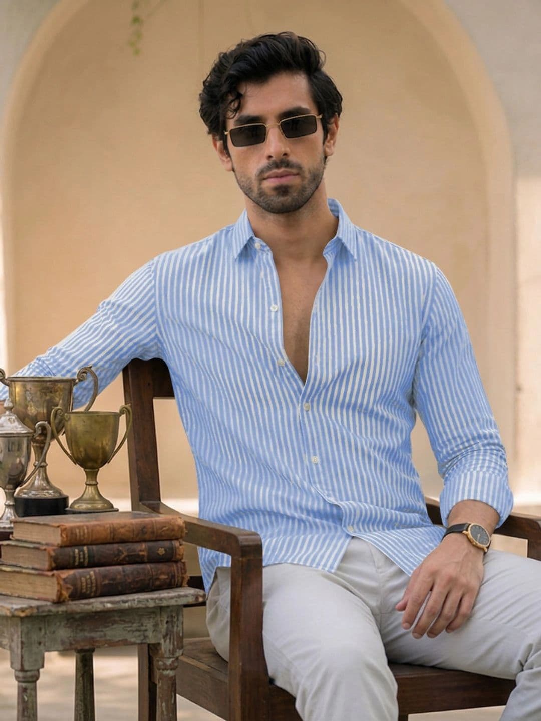 HERE&NOW Men Classic Striped Casual Shirt thumbnail 4