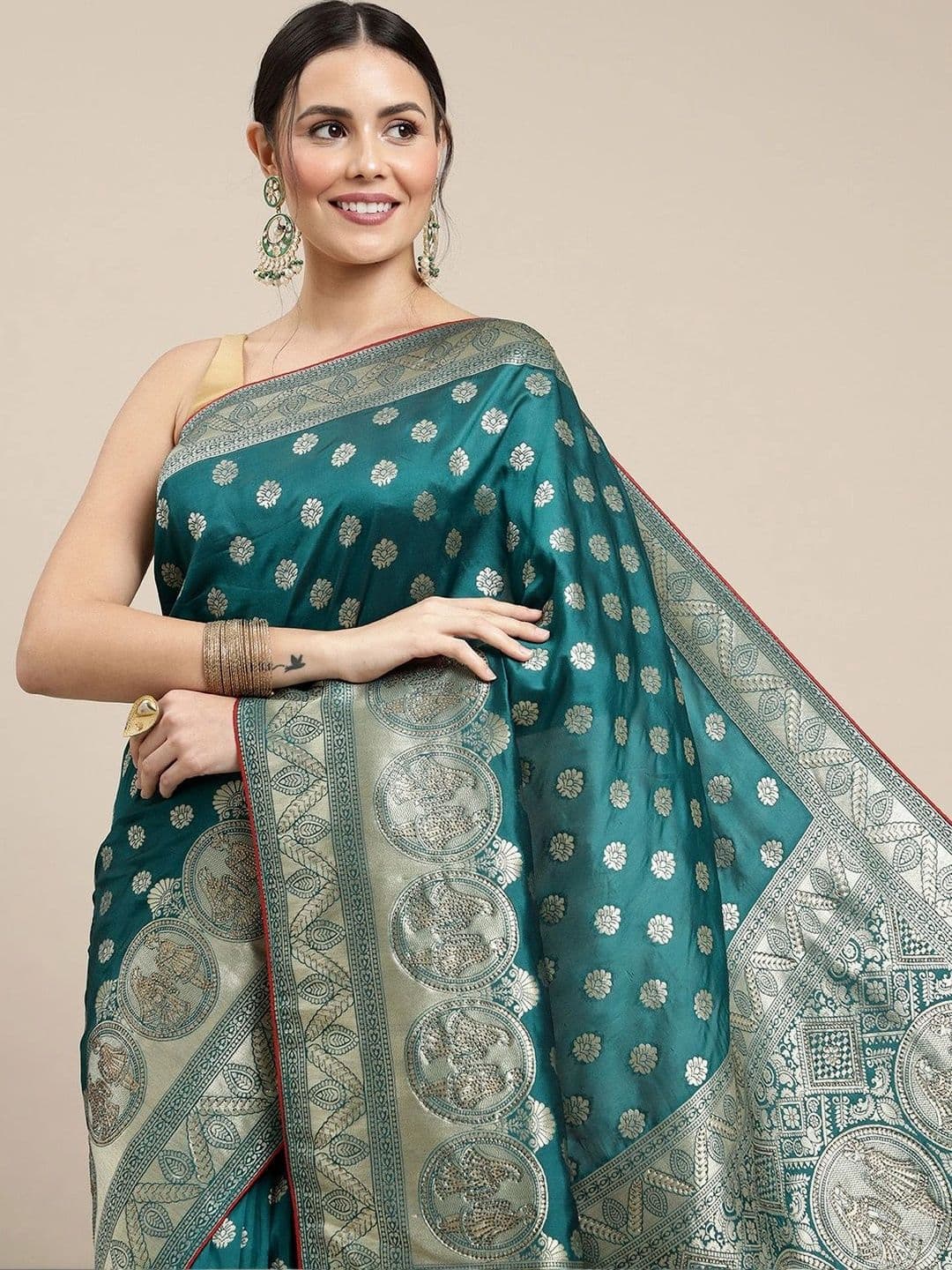 Dhaaga Ghar Woven Design Zari Art Silk Banarasi Saree thumbnail 6