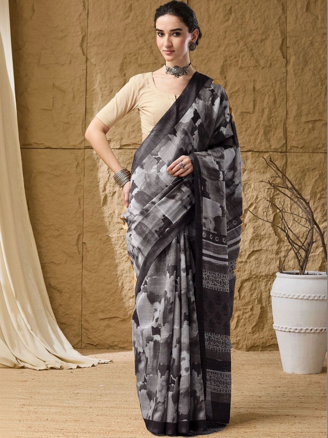 RACHNA Silk Blend Designer Ikat Saree - view 1