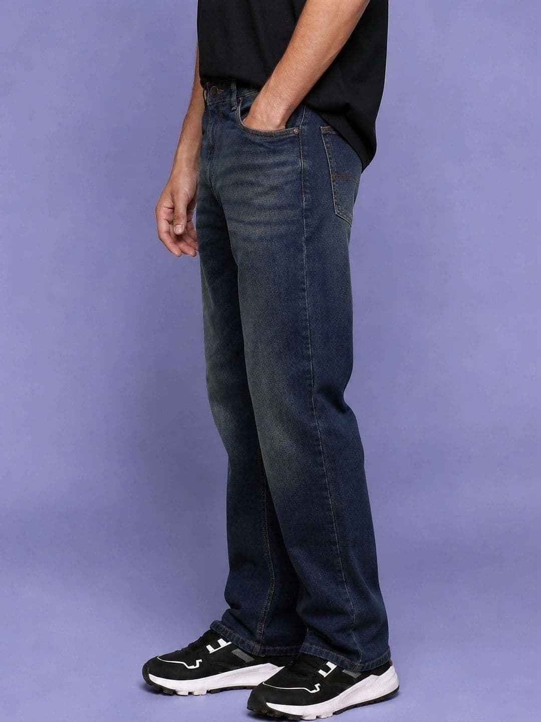 Roadster Men Jean Straight Fit Mid-Rise Low Distress Stretchable Jeans thumbnail 4