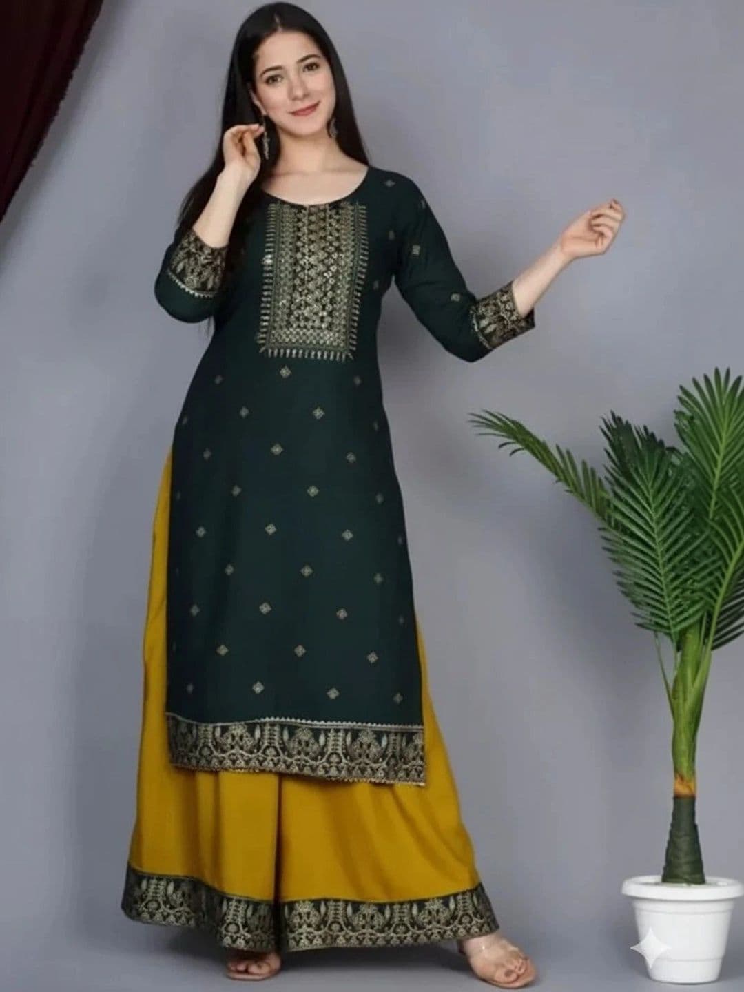 AAYUFAB Women Ethnic Motifs Printed Regular Kurta with Palazzos - view 1
