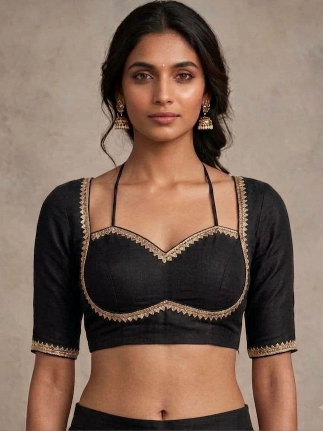 Binatex Silk Embellished Zari Saree Blouse thumbnail 2