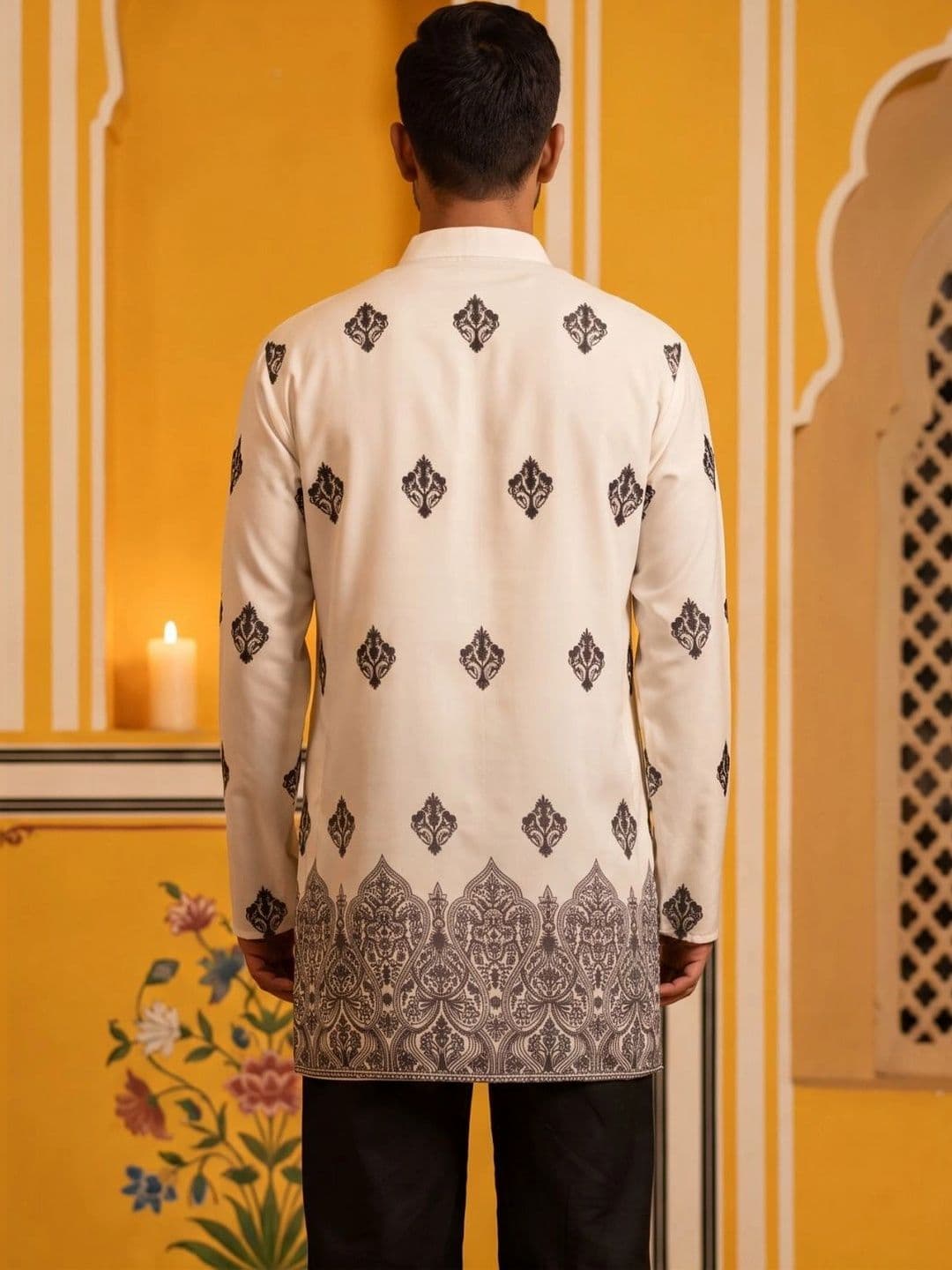 Jompers Men Ethnic Motifs Embroidered Kurta thumbnail 6