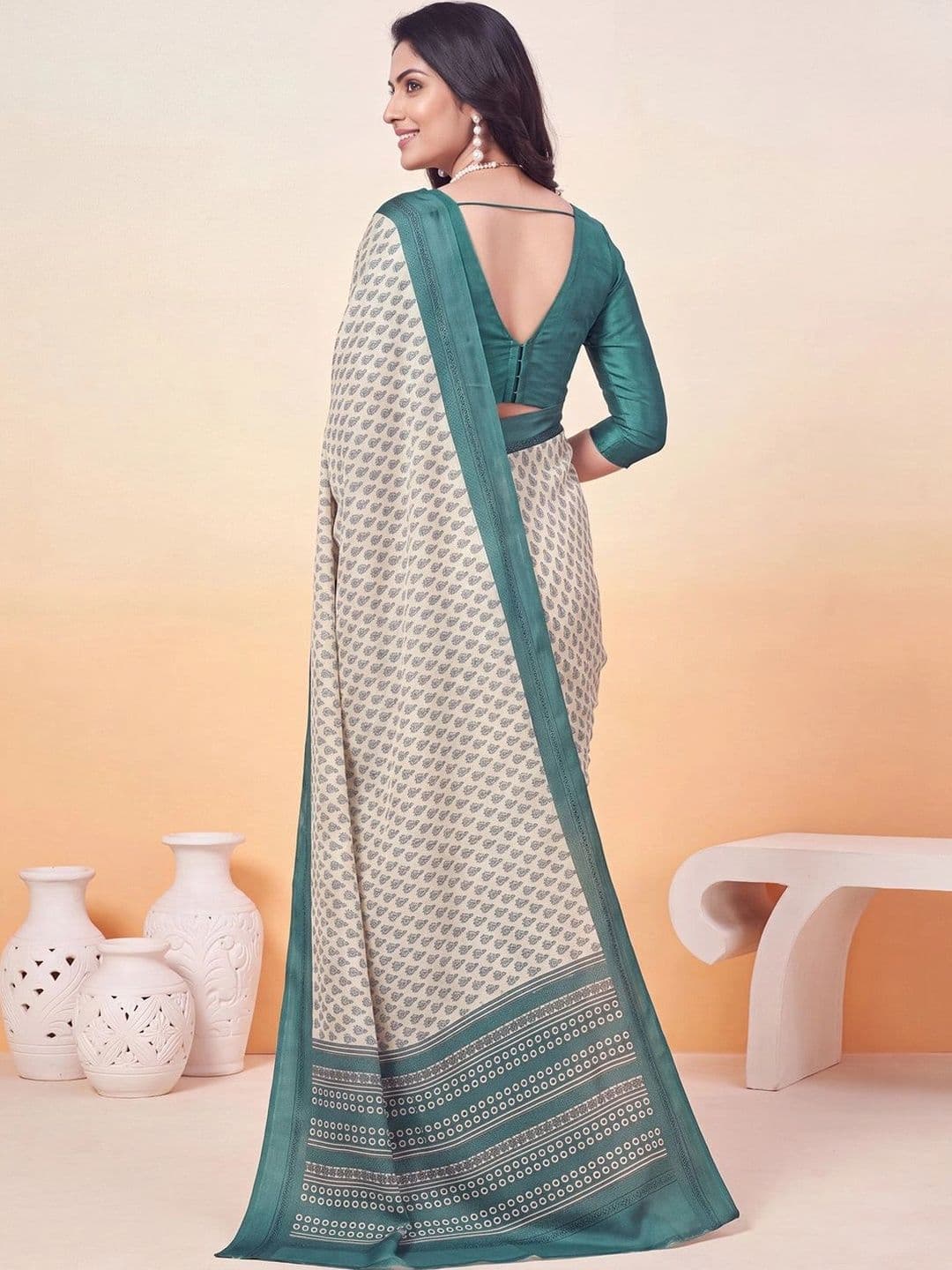 Anouk Ethnic Motifs Poly Crepe Designer Saree thumbnail 5