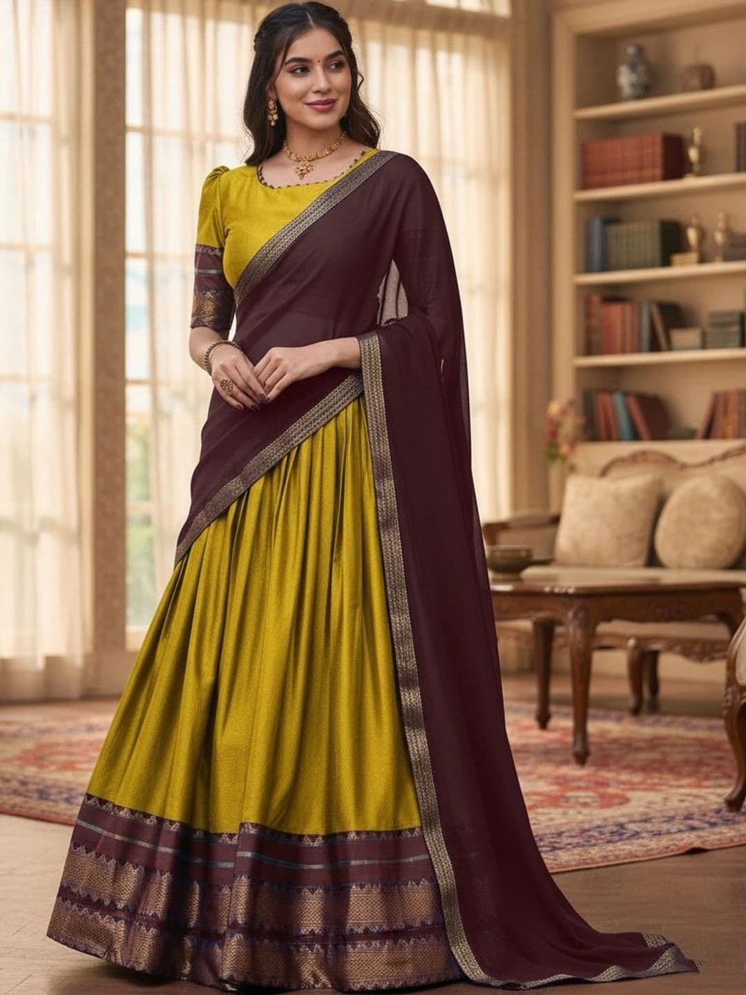 all about you Unstitched Lehenga & Blouse With Dupatta - view 1