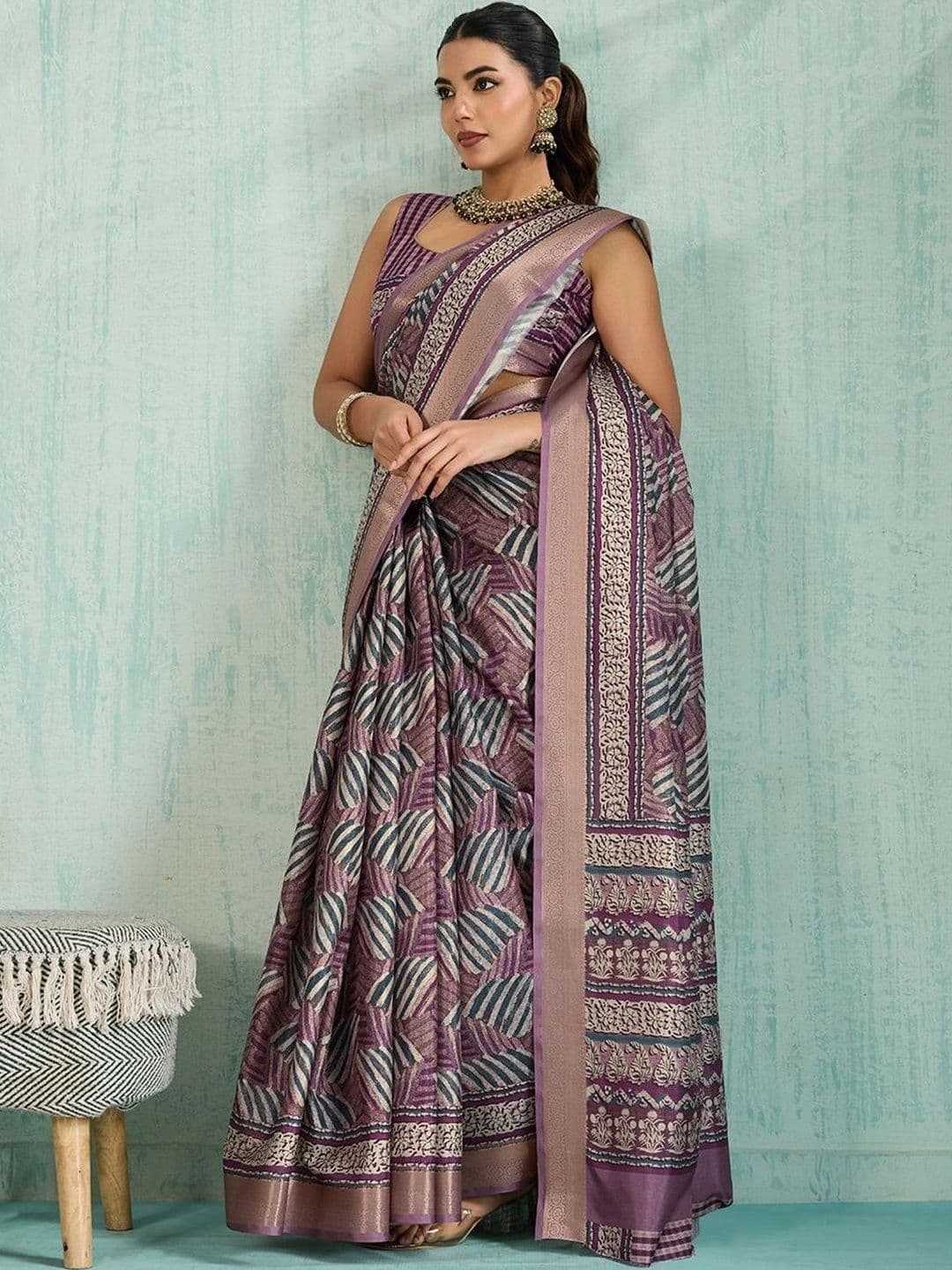 Moda Rapido Zari Silk Blend Designer Saree - view 1
