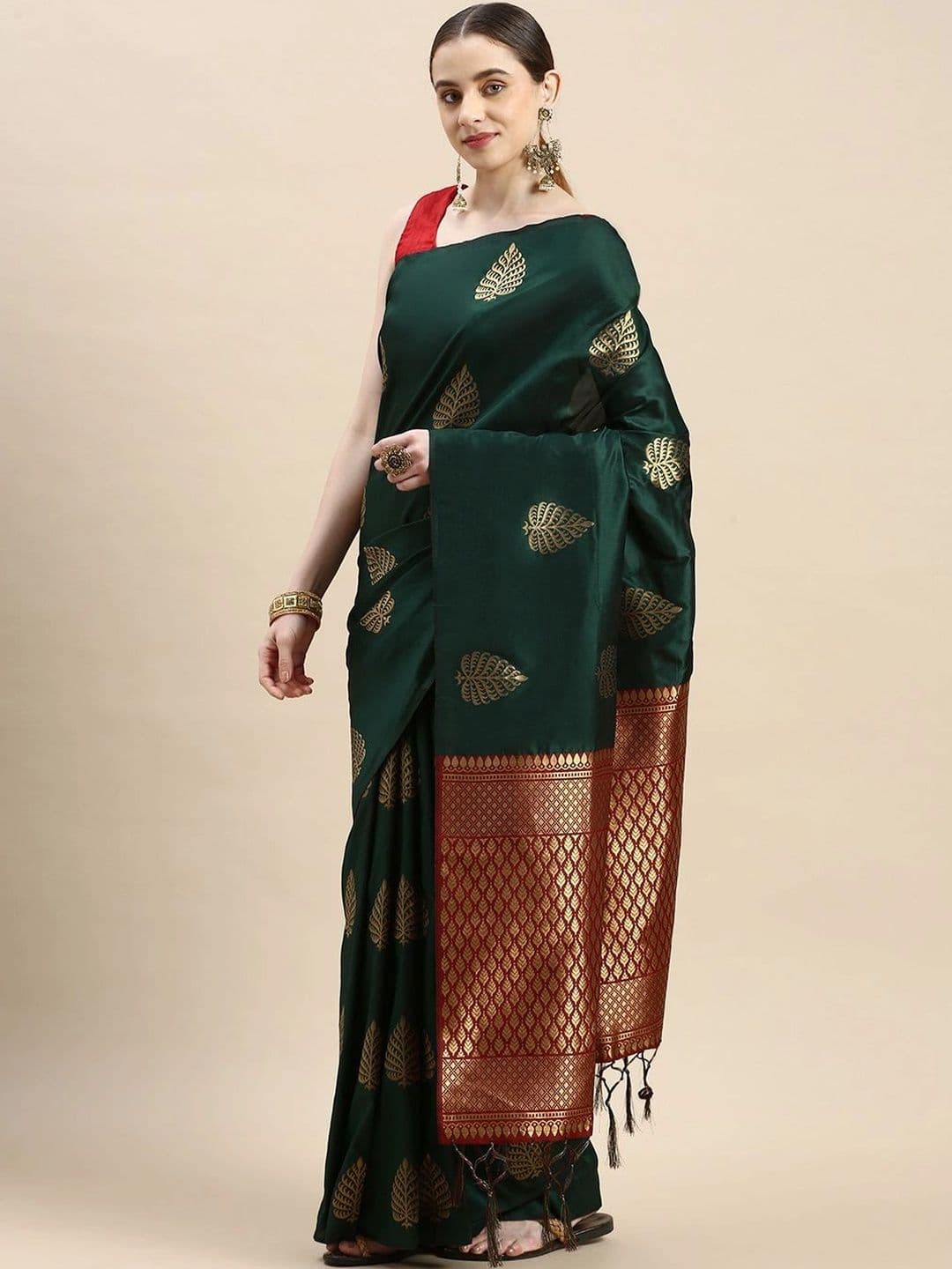 Dhaaga Ghar Women Woven Design Zari Art Silk Banarasi Saree - view 1
