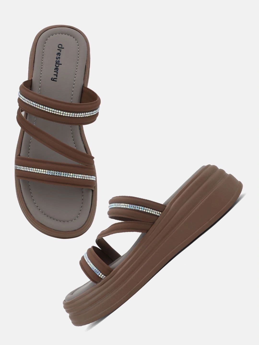 DressBerry Women Embellished Flatform Sandals thumbnail 7