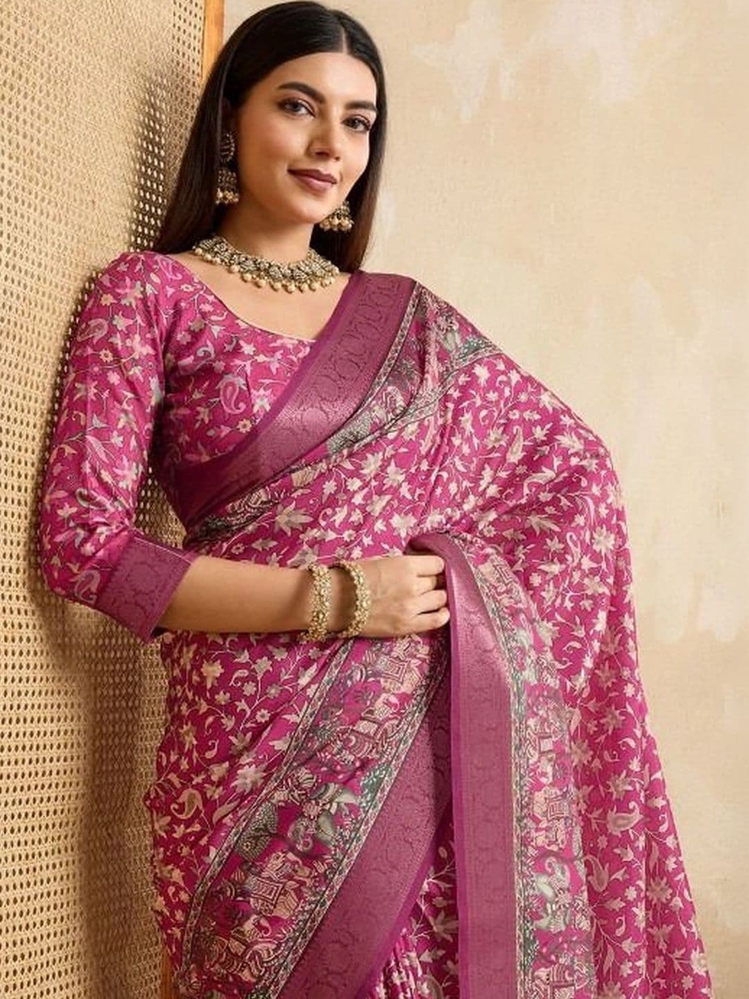 Moda Rapido Paisley Silk Blend Designer Saree thumbnail 3