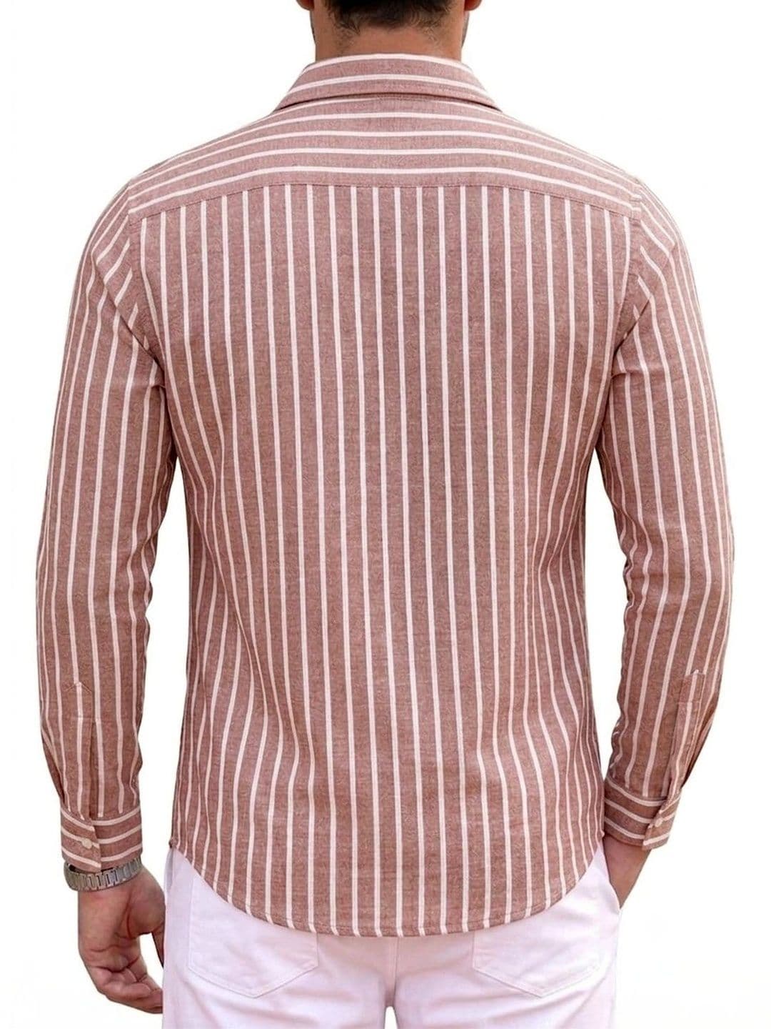 Fifth U Men Standard Striped Casual Shirt thumbnail 4