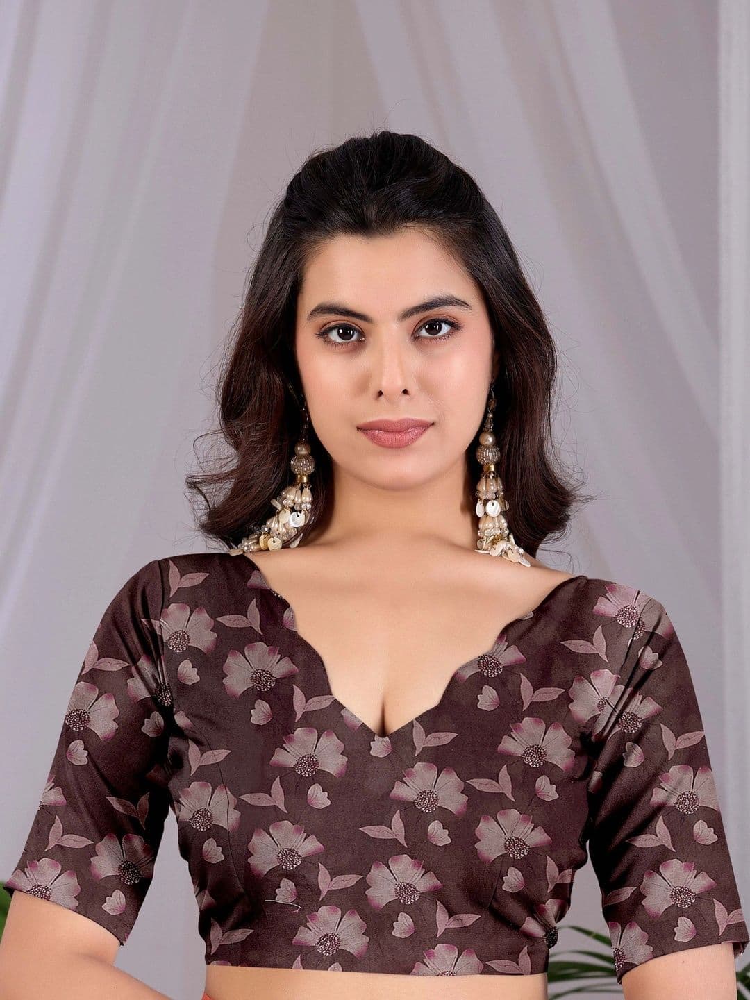 LeeliPeeri Designer Floral Satin Designer Saree thumbnail 4