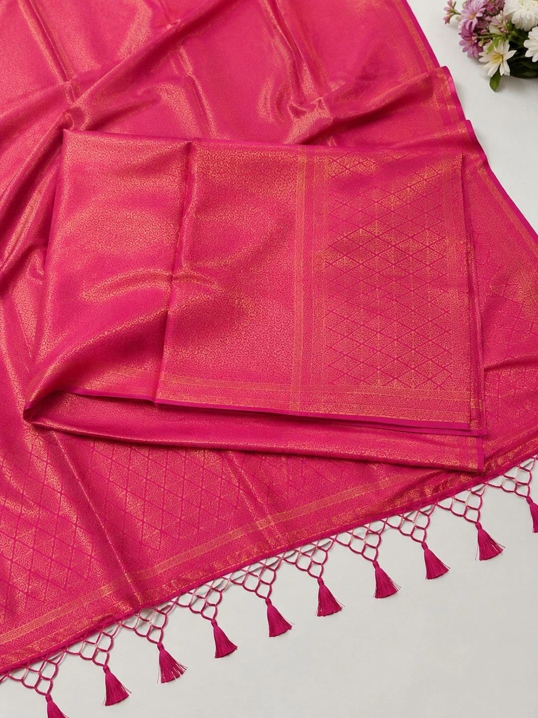 Naarii n Sari Woven Design Zari Silk Blend Designer Saree thumbnail 3