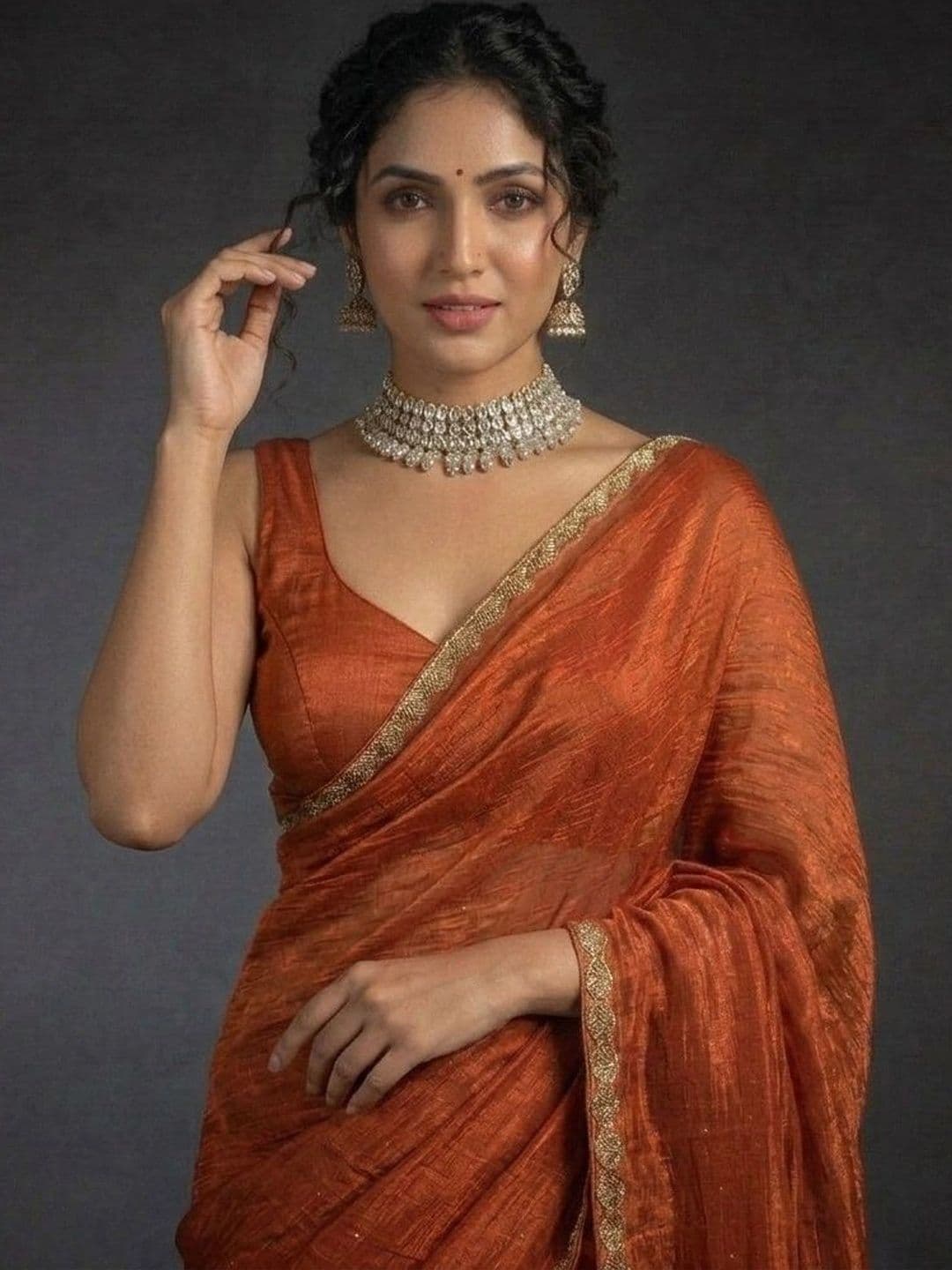 Akshmi Creation Satin Saree - view 1