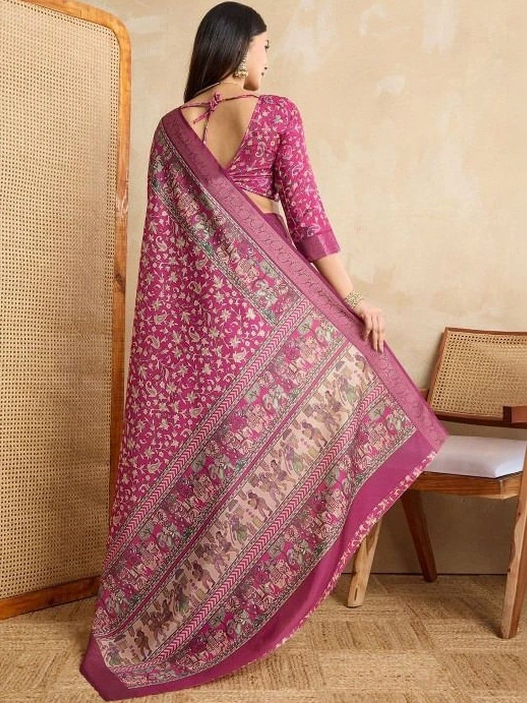 Moda Rapido Paisley Silk Blend Designer Saree thumbnail 2