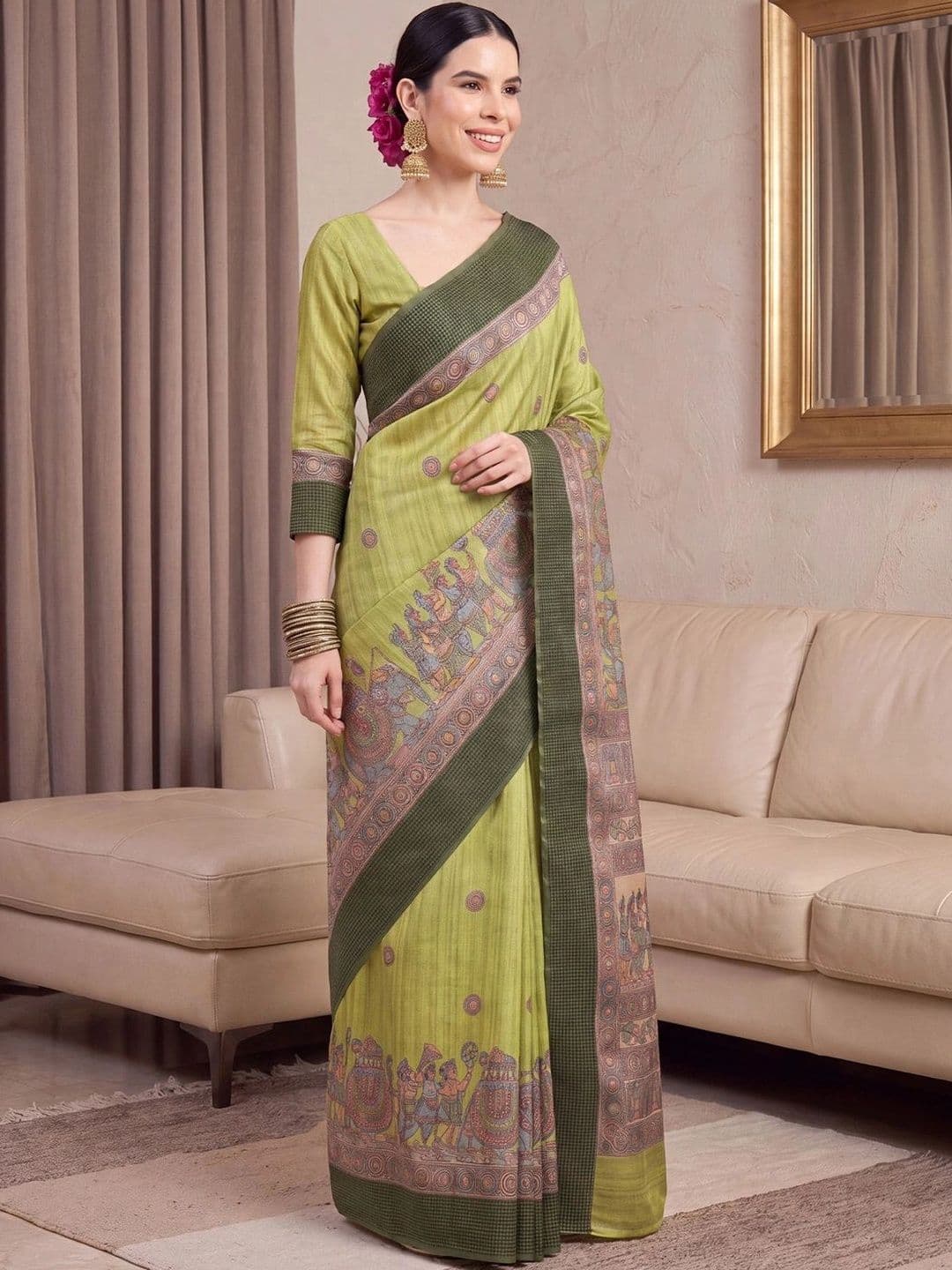 Anouk Warli Silk Blend Designer Tussar Saree thumbnail 4