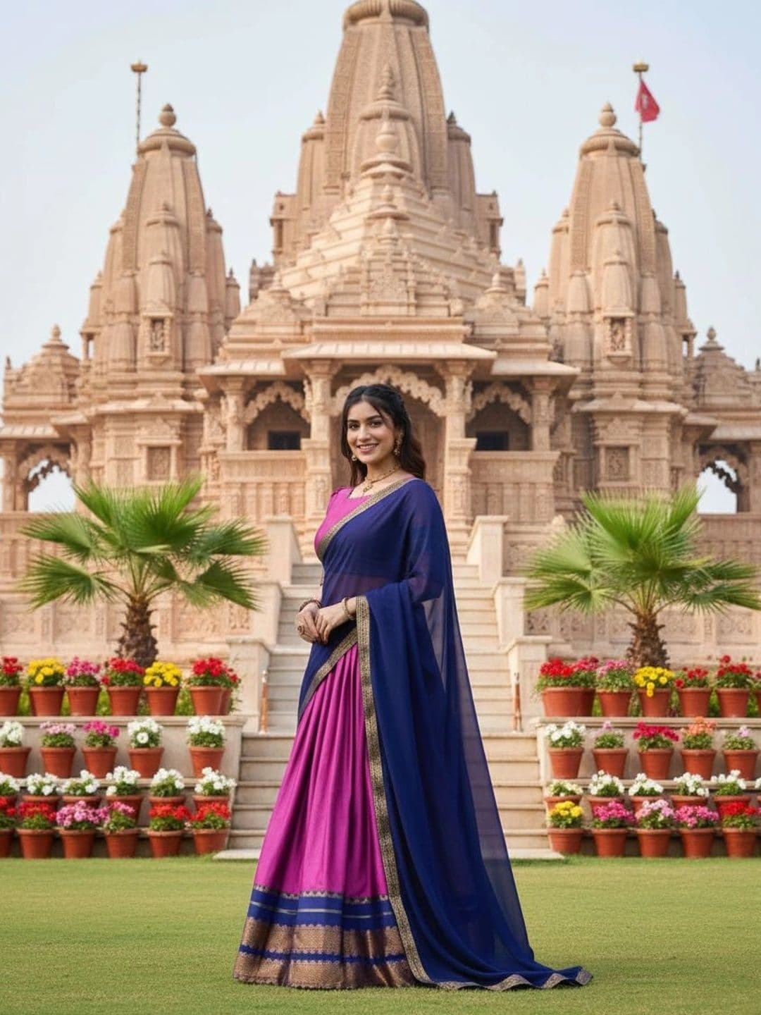 HERE&NOW Women Embroidered Unstitched Lehenga Choli with Blouse & Dupatta thumbnail 2